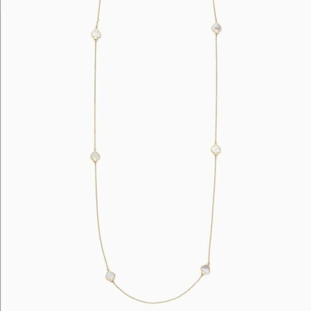 Kate spade scatter long clover gold necklace